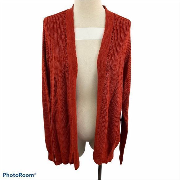 NWT ABOUND‎ Red Persimmon Knit Cardigan (L) - Picture 8 of 8